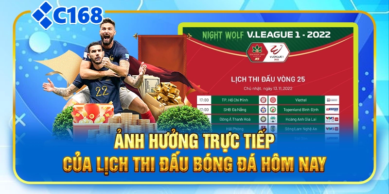 Ảnh hưởng trực tiếp của lịch thi đấu bóng đá hôm nay
