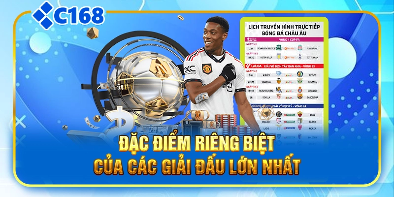 Đặc điểm riêng biệt của các giải đấu lớn nhất